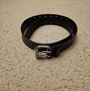 Dickies Black Double-Prong Leather Belt | 36